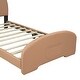 preview thumbnail 8 of 14, Twin Size Upholstered Platform Bed with Bear-Shaped Headboard and Footboard, Storage Pocket Design