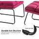 preview thumbnail 30 of 67, MCombo Accent Chair with Ottoman,Velvet Modern Side Pocket Metal Legs Club Chair,0014
