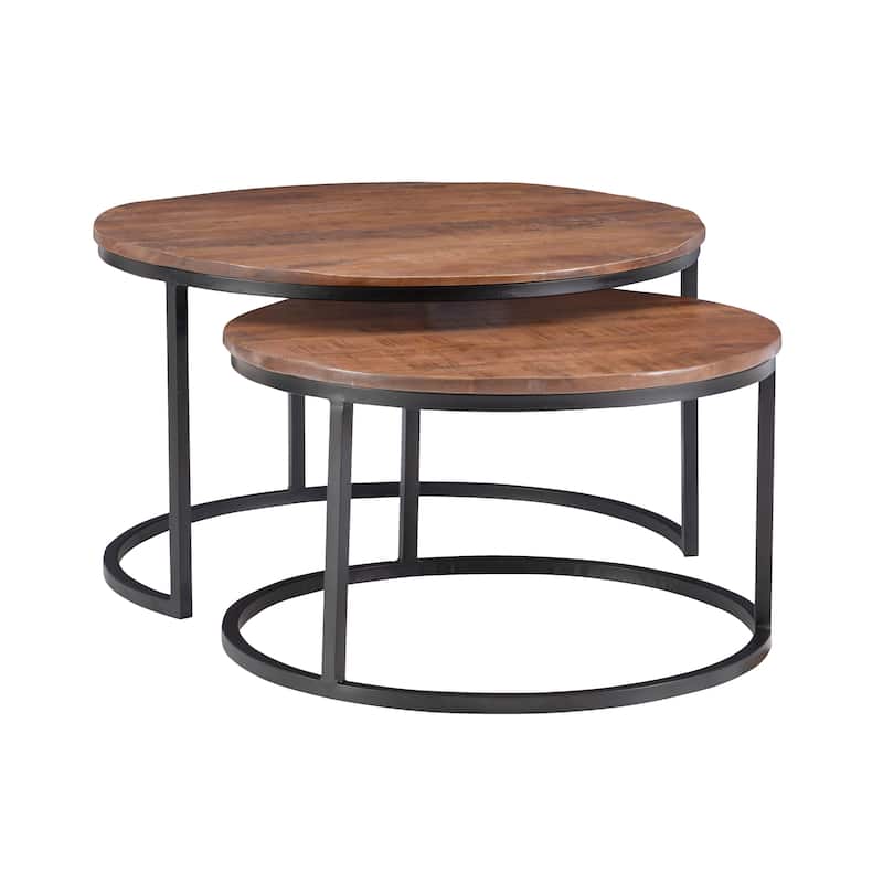 Linon Waverly Nesting Coffee Table (Set of 2) - Brown
