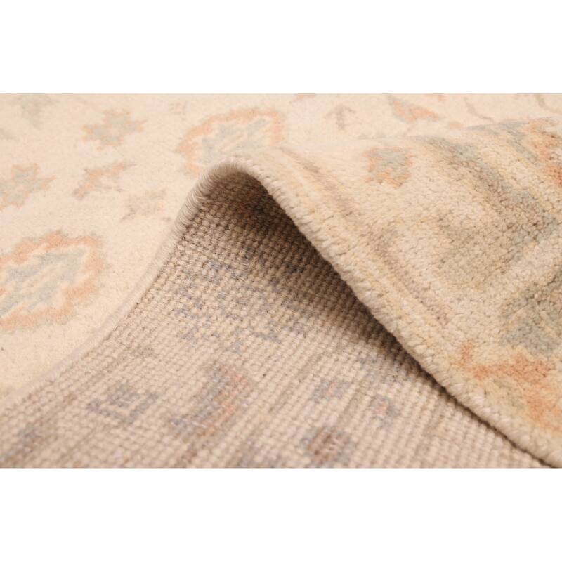 ECARPETGALLERY Hand-knotted Royal Oushak Ivory Wool Rug - 2'7 x 9'11