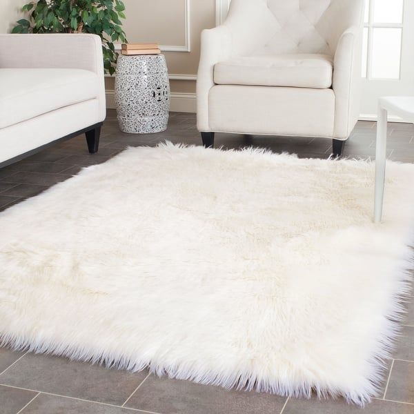 slide 2 of 99, SAFAVIEH Faux Sheep Skin Alexandria 2.4-inch Thick Rug 6' x 9' - Ivory - Rectangle