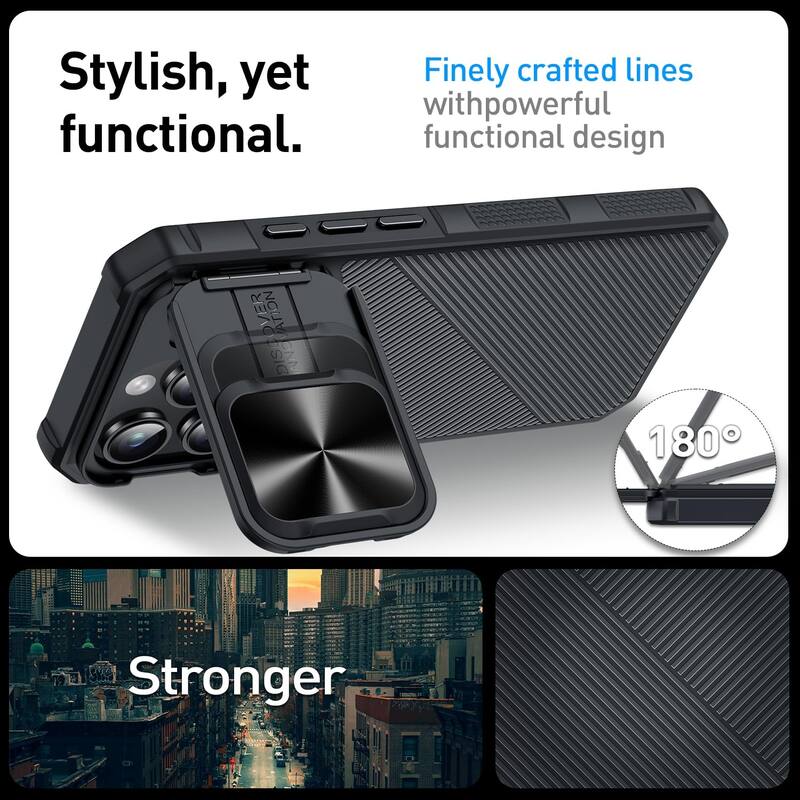 iPhone 16 Pro Max Camera Protection Kickstand - Case Compatible with Mag Safe, Protective Shockproof Military, Phone Case