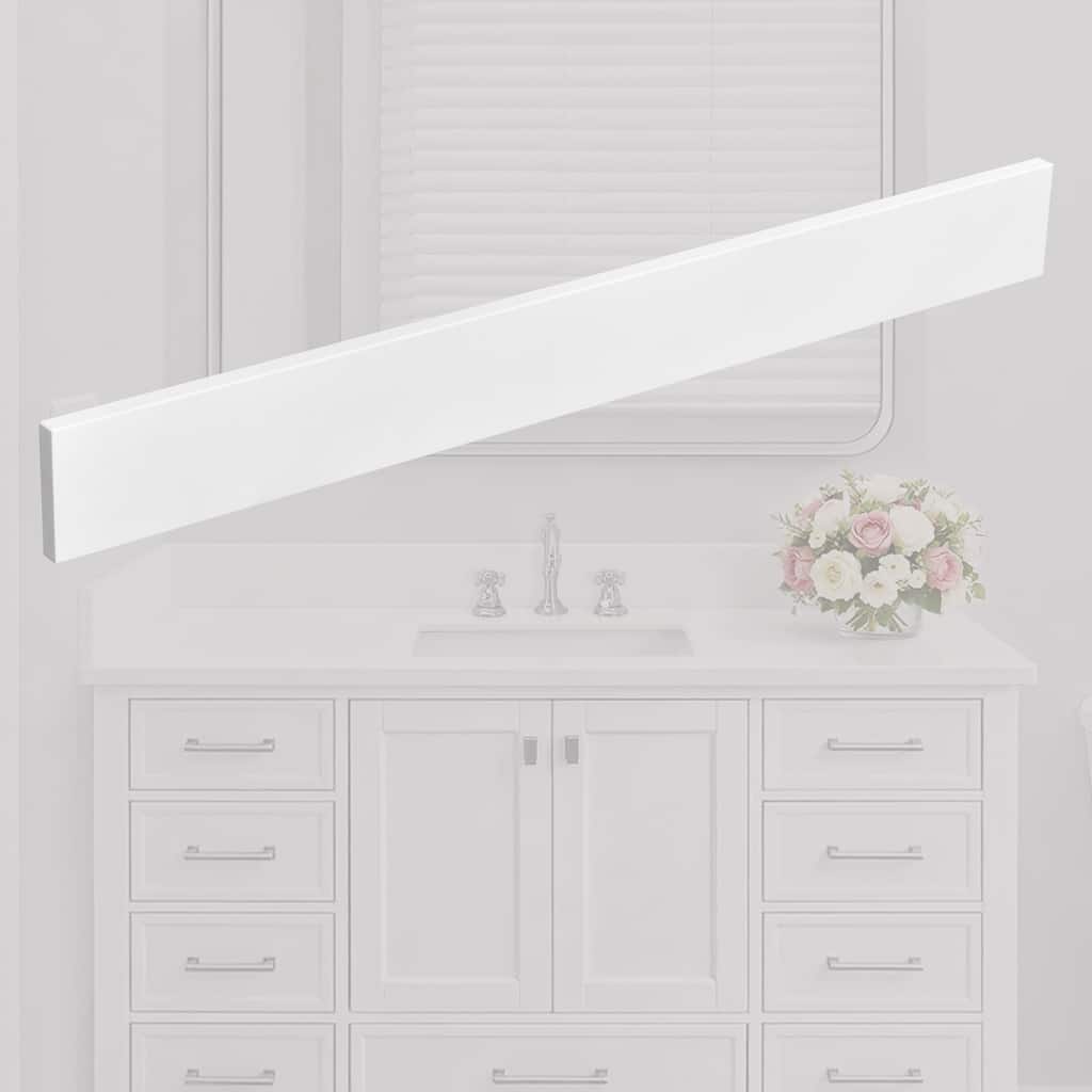 21/30/36/42/48 in. Snow White Quartz Stone Backsplash For Vanity Countertop