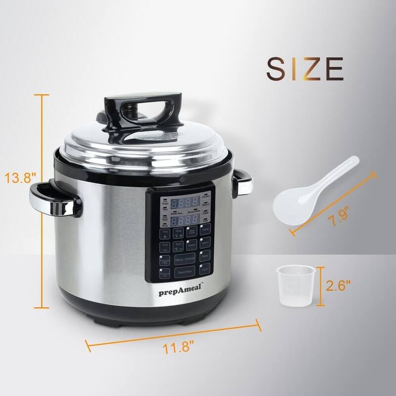 6QT Pressure Cooker, Programmable Instant Cooker Pressure Pot with Slow