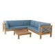 preview thumbnail 26 of 52, Brava Acacia Wood Sectional Sofa and Coffee Table Set by Christopher Knight Home