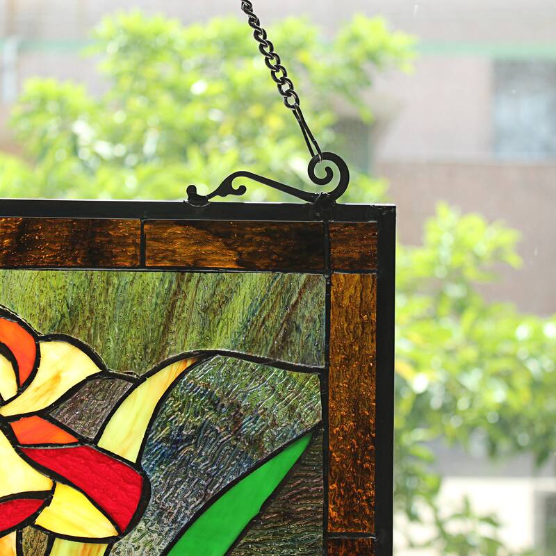 Floral Design Window Panel/ Suncatcher
