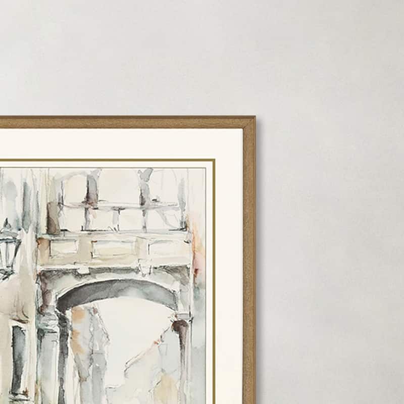 Watercolor Arches I S/2 Framed Art Giclee Under Glass - Grey