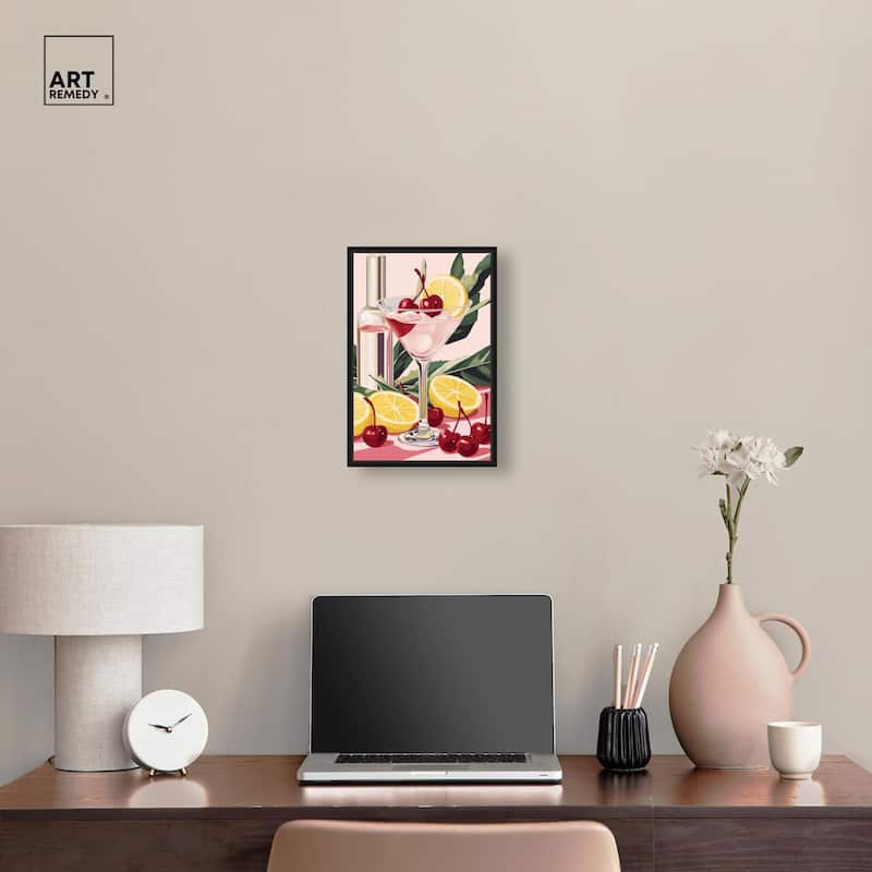 Cherry Lemon Drink Canvas by Art Remedy