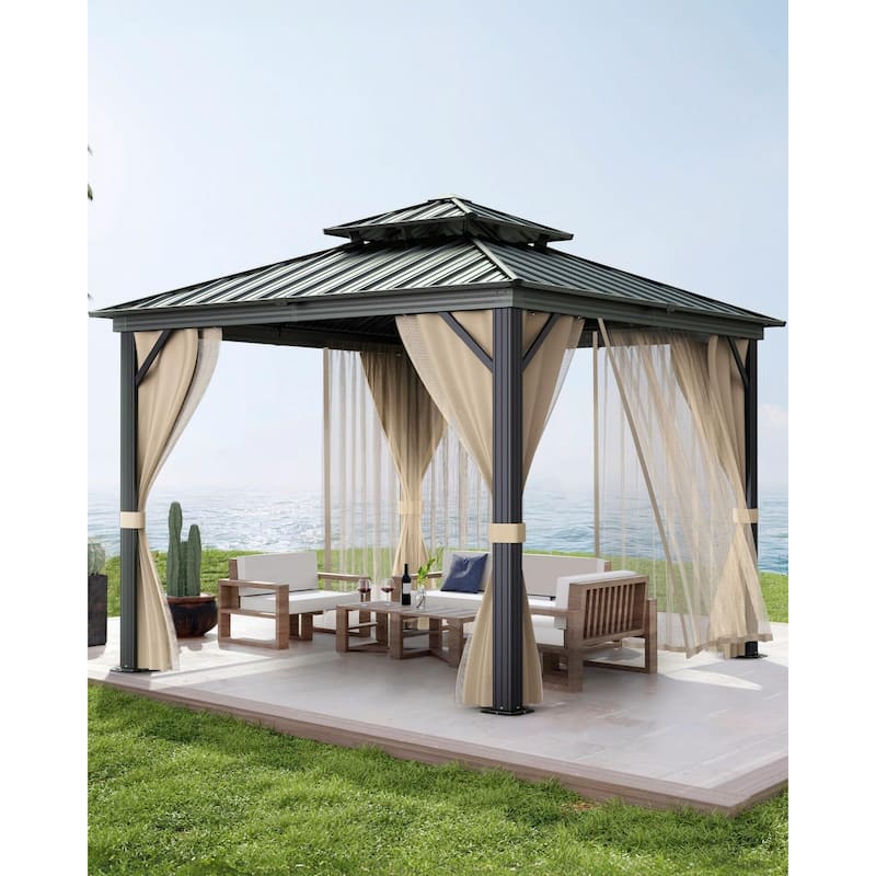 Hardtop Gazebo 10'x10',10'x12',10'x14',12'x12',12'x14',12'x16',12'x20'for All Weather