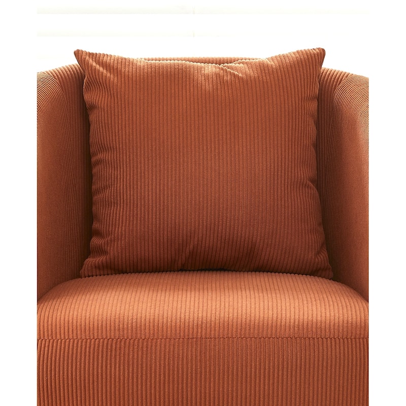Modern Channel Back Corduroy Velvet Arm Chair