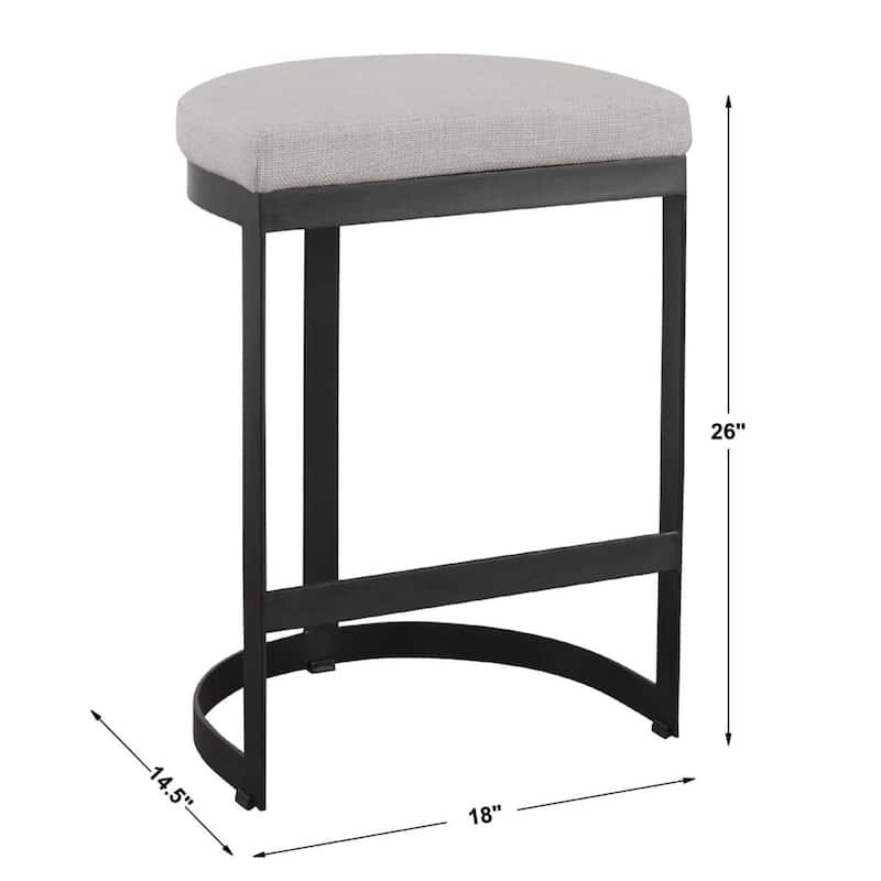 Plush Seat Hand Forged Counter Stool - 26" - Black