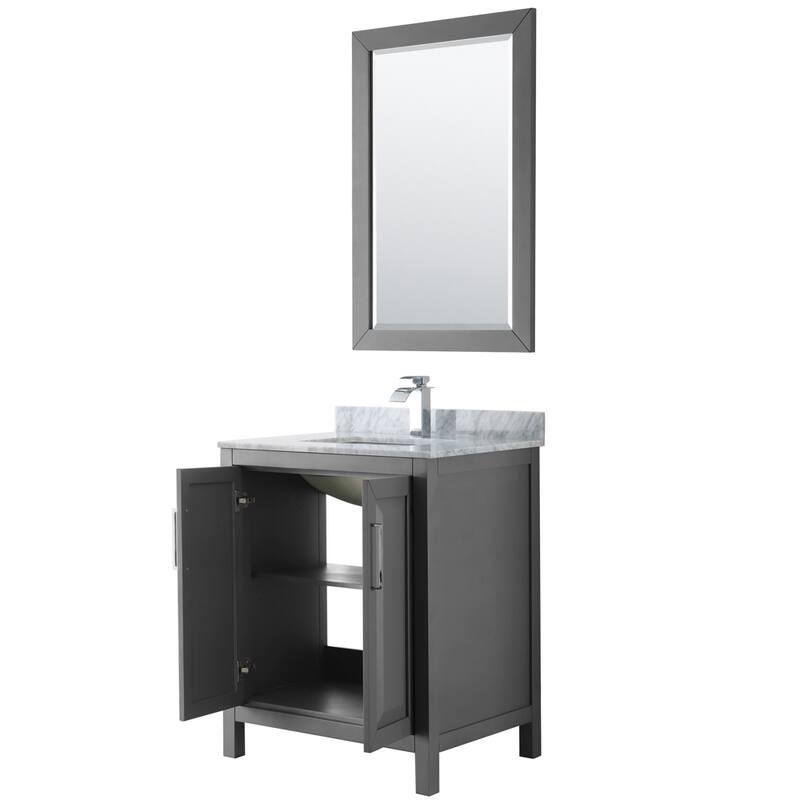 Daria 30-inch Single Vanity, Marble Top, 24-inch Mirror