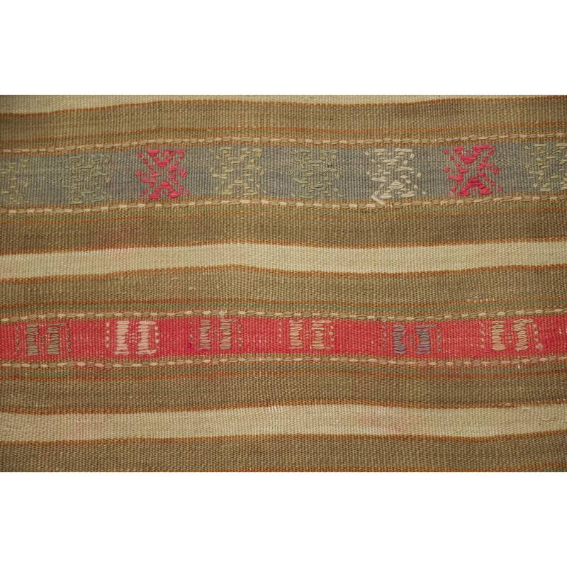 Hand Woven Oriental 100% Wool Carpet Southwestern Tribal Multi-Colored Kilim Area Rug - 6' 8'' X 4' 5''