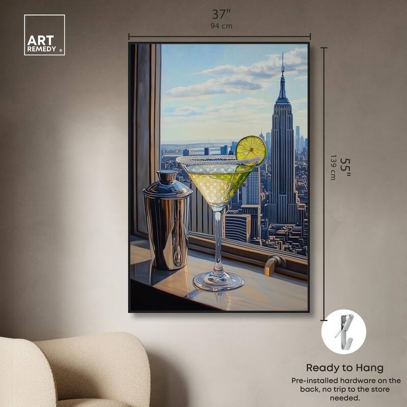 Classy Drink in NYC Canvas by Art Remedy
