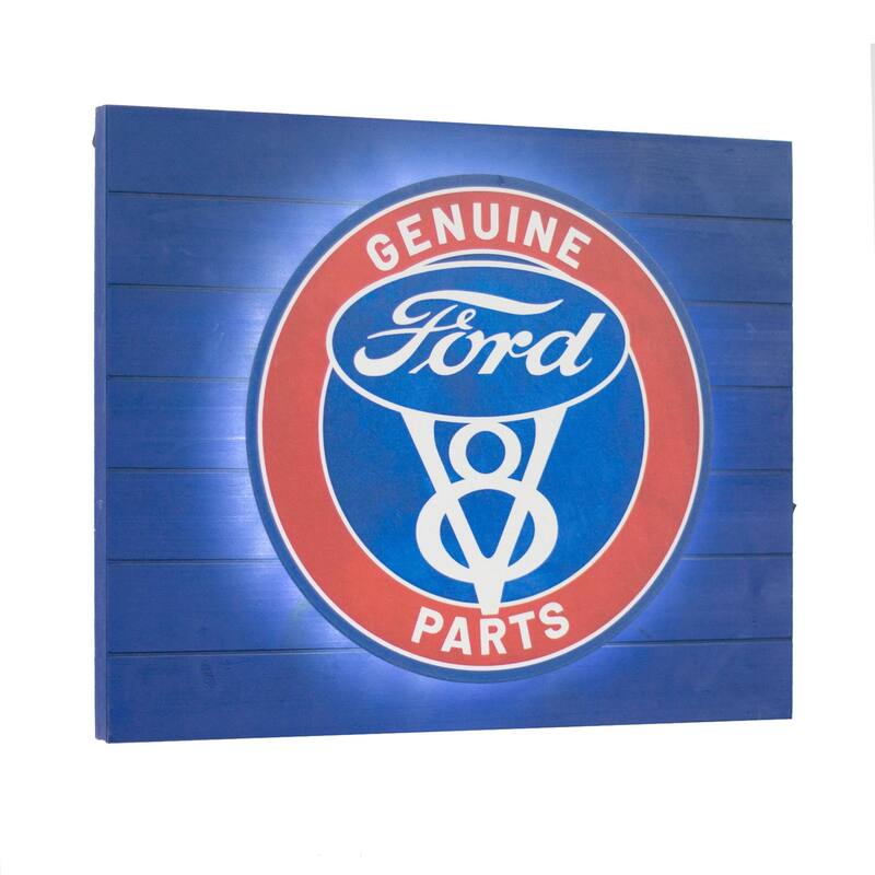 Vintage Ford Genuine Parts Metal Backlit LED Sign - 15" x 18"