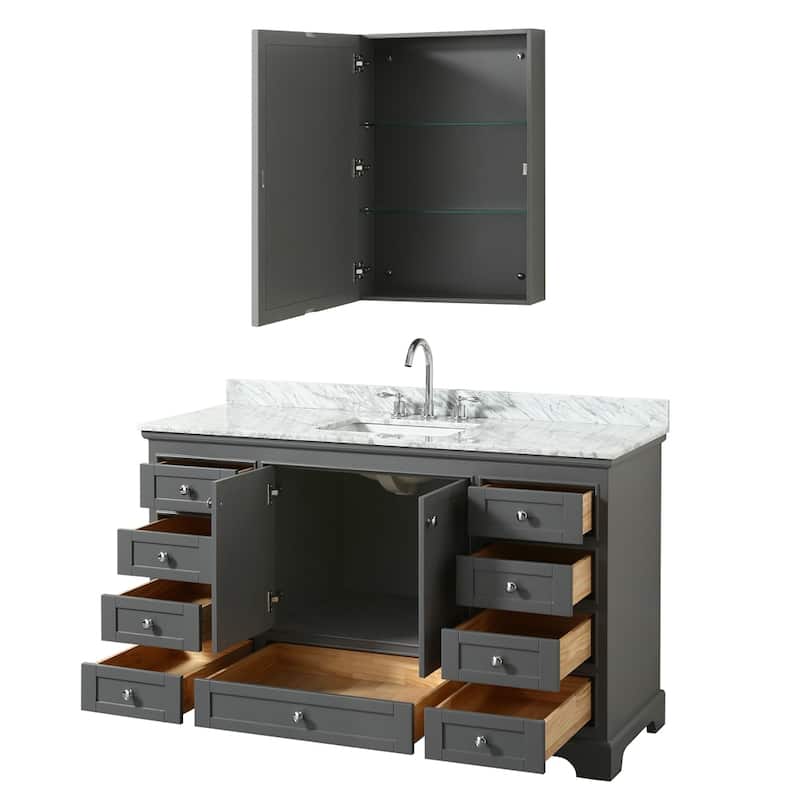 Deborah 60-inch Single Bathroom Vanity, Medicine Cabinet