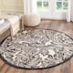 SAFAVIEH Courtyard Bettyjane Tropical Leaves Indoor/ Outdoor Area Rug - 5'3" x 5'3" Round - Sand/Black