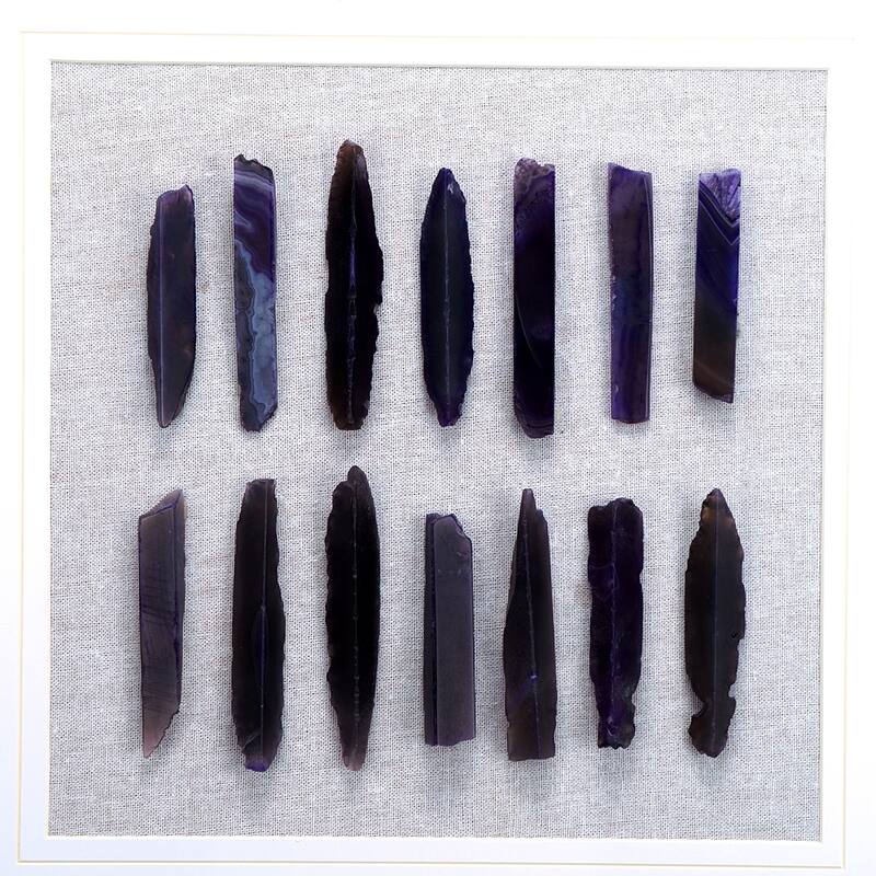23.5" x 23.5" Grace Purple Agate Shadow Boxes Wall Art,Set of 2