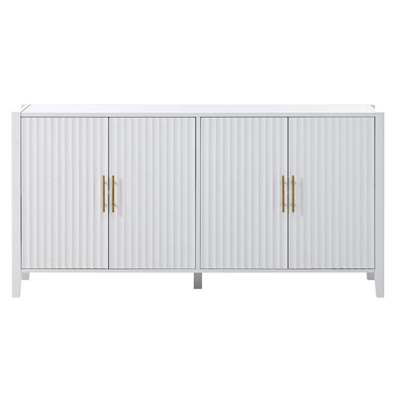 Classic Style Wooden Storage Cabinet - Timeless Design with Metal Handles.