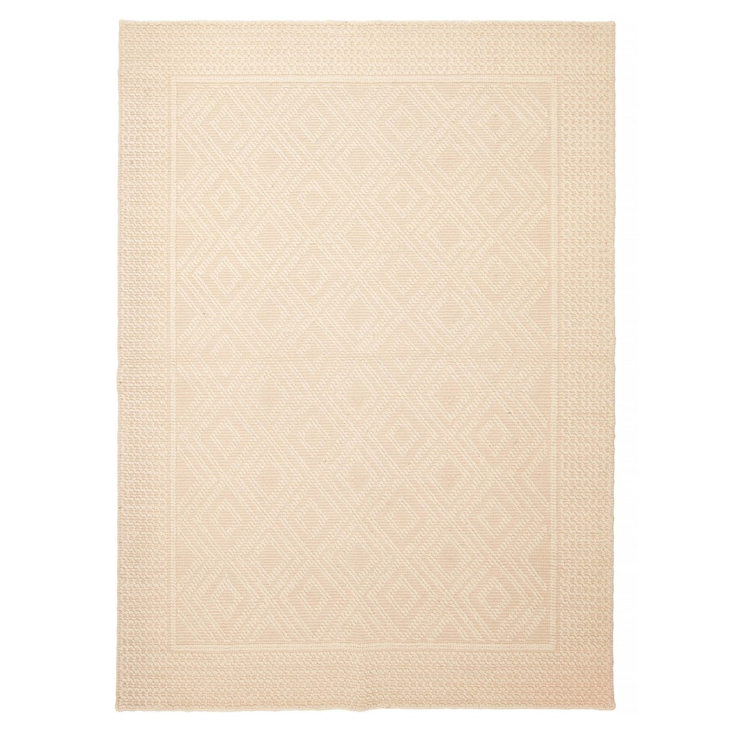 ECARPETGALLERY Braid weave Sienna Cream Wool Rug - 5'5 x 8'1