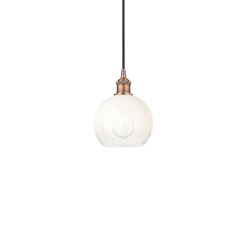 Innovations Lighting 616-1P-11-8 Brookhaven Globe Pendant Brookhaven - Antique Copper / Opal