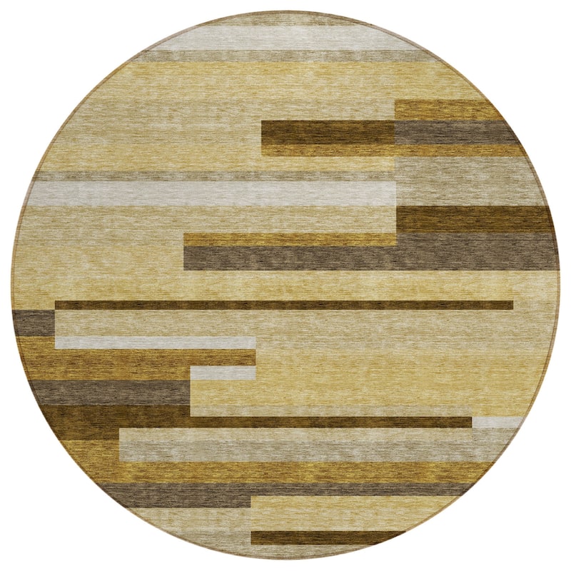 HomeRoots Striped Transitional Rectangle Outdoor Rug