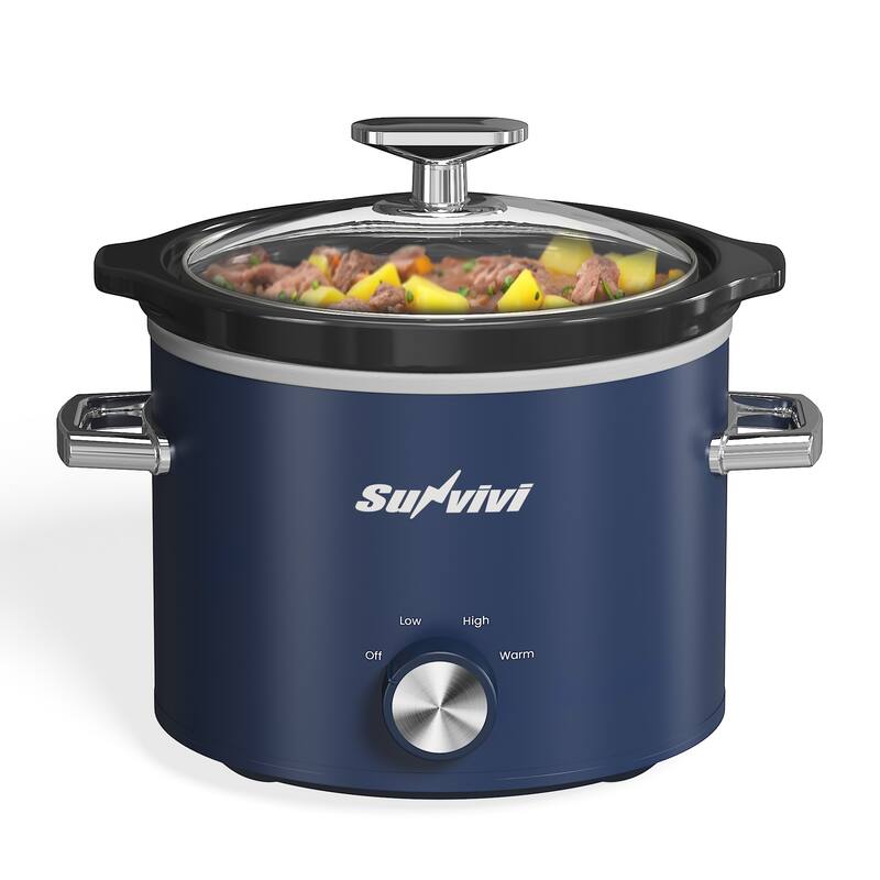 2QT Small Slow Cooker with 3 Heating Settings