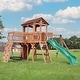 preview thumbnail 2 of 10, Backyard Discovery Sterling Point Cedar Wood Swing Set, Slide, Bridge - 20'5" x 16'9"