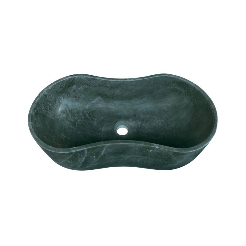 Roomfitters Marble Bathroom Vessel Sink, Natural Stone Countertop Wash Basin, Polished Oval Vanity Sink