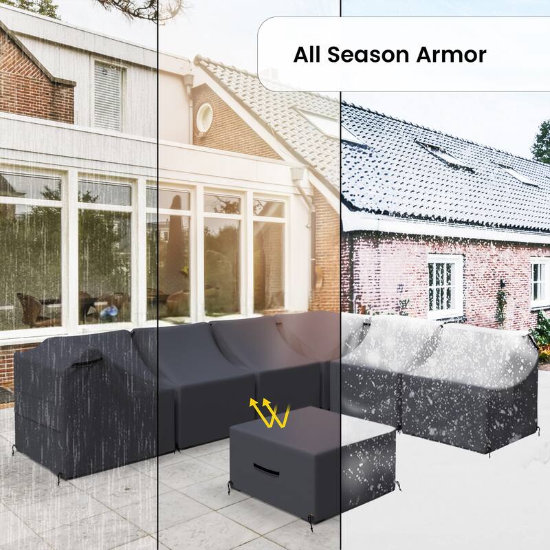 Forever Patio Waterproof Sectional Seating Group Furniture Cover Set ( Set of 7 ) - 33 x 29 x 29