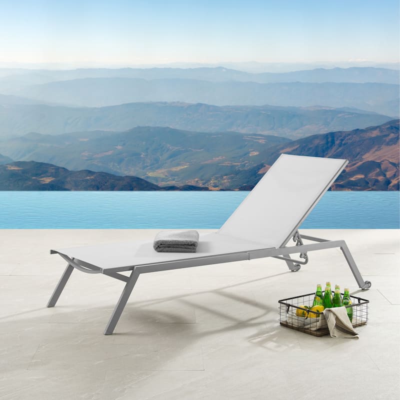 Corvus Torino Adjustable Sling Fabric Patio Chaise Lounge