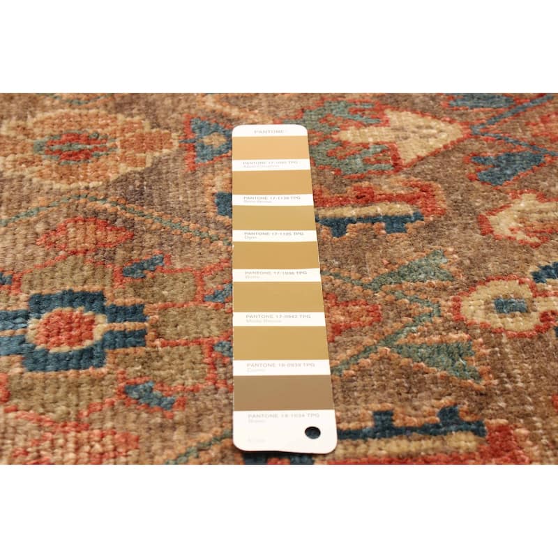 ECARPETGALLERY Hand-knotted Andelz Light Brown Wool Rug - 4' 1" x 10' 10"