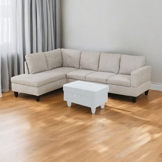 KISRAIS 97" Wide 2-Piece Upholstered Sectional Sofa Set for Small Space