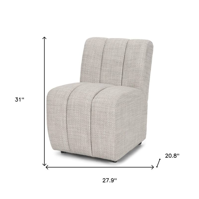 HomeRoots Gray And Black Upholstered Fabric Dining Side Chair With Wheels - 27.90 in. x 31.00 in. x 20.80 in.