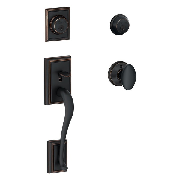 Schlage F62-ADD-SIE Double Cylinder Addison Handleset with Siena Interior Knob from the F-Series