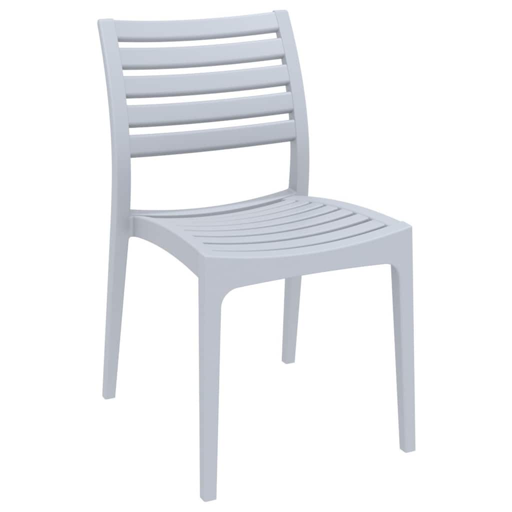 33" Silver Stackable Outdoor Patio Dining Chair