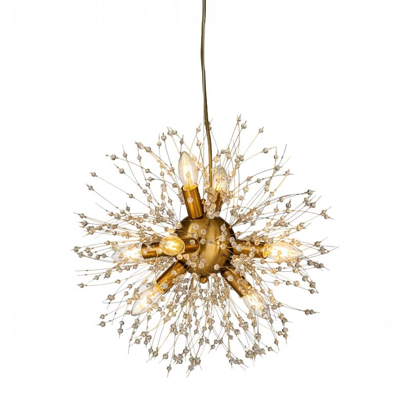 8-Lights Modern Decor Firework Crystal Chandelier Light Fixture Glam Pendant Lighting Bulb Include-OB