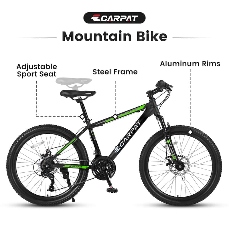 26 Inch Mountain Bike, Shimano 21 Speeds with Mechanical Disc Brakes,Suspension MTB Bikes Mountain Bicycle