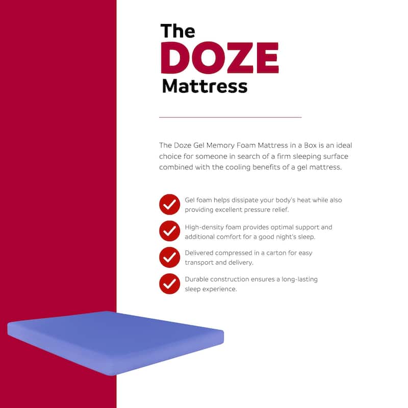 Doze 6 in. Firm Gel Memory Foam Bed in a Box Mattress with Aloe Vera Cover