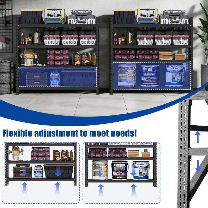 4000 lbs Heavy Duty Garage Shelving, 4-Shelf Adjustable Metal Storage Unit 4000LBS Capacity Industrial Shelving for Warehouse