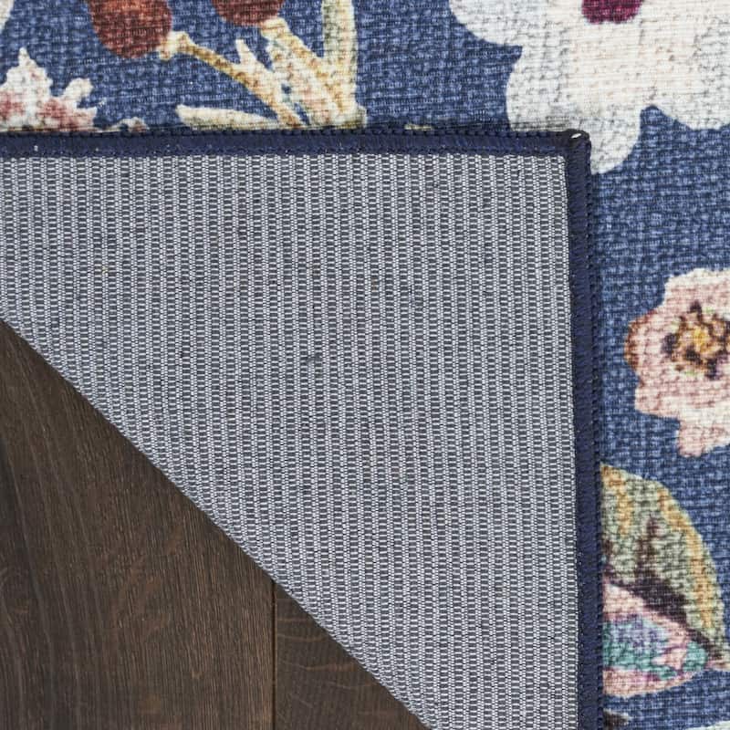 Numa Power Loomed Floral Non Skid Area Rug By HomeRoots - 6' x 9'