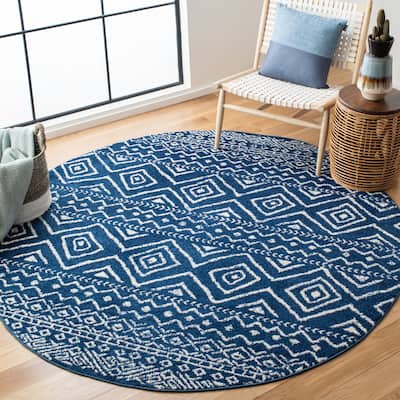 SAFAVIEH Tulum Vassilia Moroccan Boho Distressed Rug - 6'7" Round