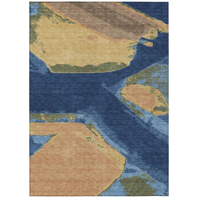 Machine Washable Indoor/ Outdoor Modern Cheney Chantille Rug