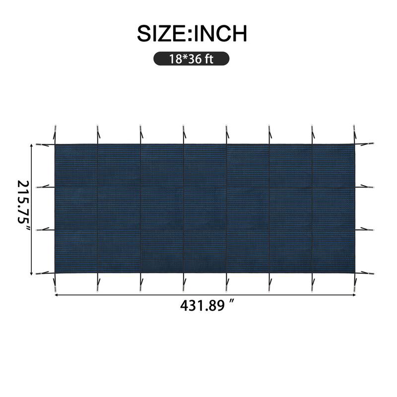 Fits 18x36ft Rectangular Underground and Inground Swimming Pools Safety Cover