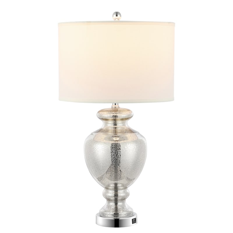 SAFAVIEH Lighting Montana 28 Inch Turquoise Glass Table Lamp (Set of 2)