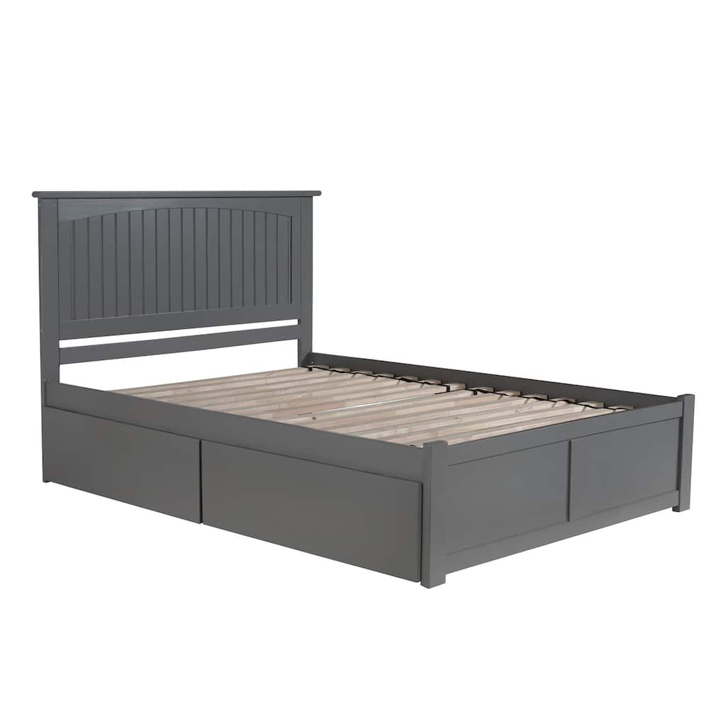 Platform Bed - Storage Bed with Flat Panel Footboard & USB Charger