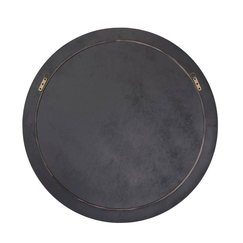 Alden Décor Harvest Wood Round Wall Mirror