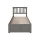 preview thumbnail 6 of 5, Mission Twin XL Platform Bed with Footboard and 2 Drawers in Grey