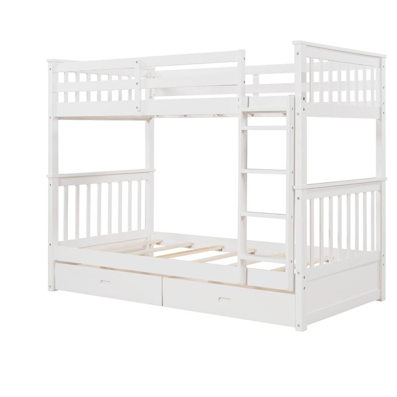 Twin-over-Twin Bunk Bed with Drawers