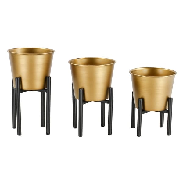 Aspire Home Accents 6435 Armas Three Piece Metal Planter Set - Gold